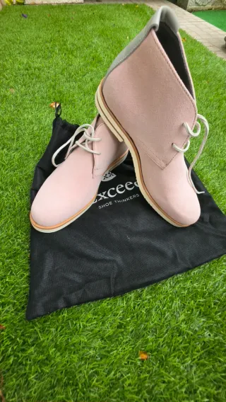 Botas Suede Rosa e Cinza