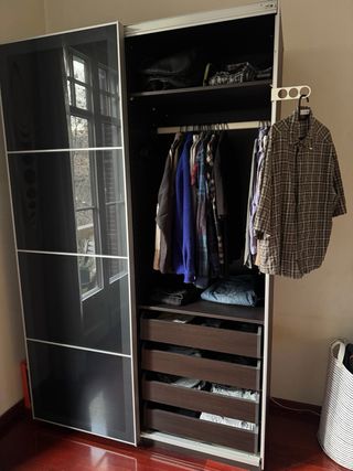 Armario IKEA PAX/MEHAMN, black/dark gray