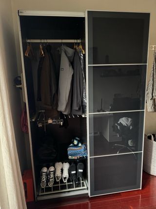 Armario IKEA PAX/MEHAMN, black/dark gray