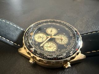 Reloj Seiko Flightmaster Cronógrafo Oro Negro