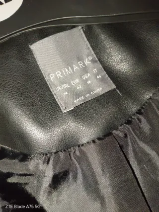 Chaqueta Biker Cuero Negra Talla XL