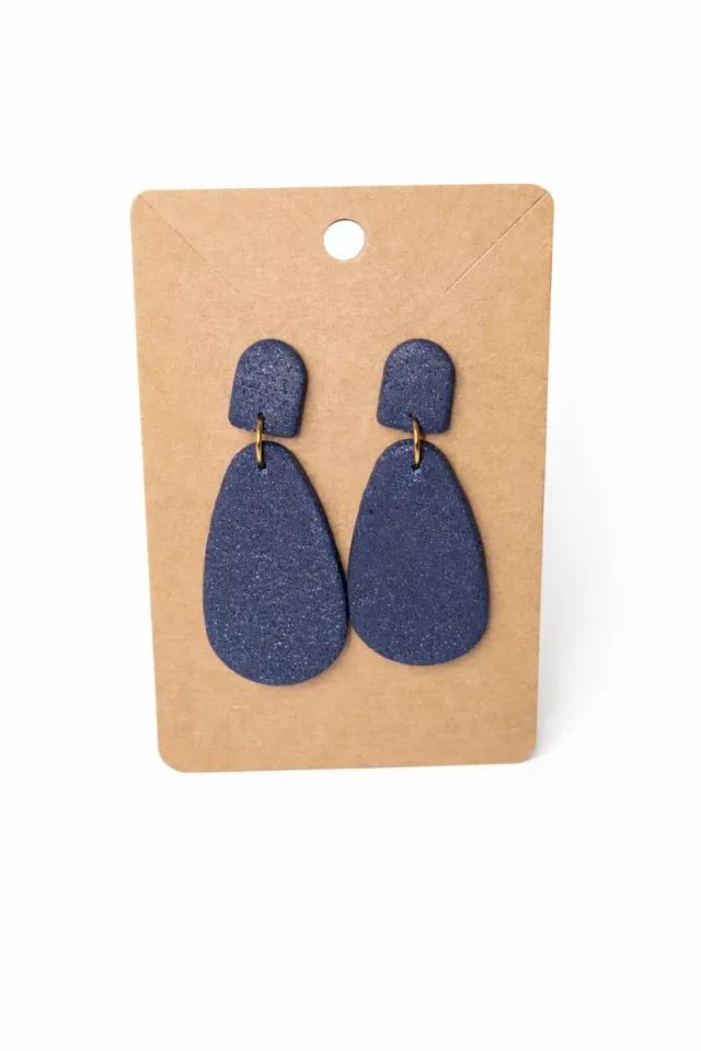 Pendientes hechos a mano azul y dorado