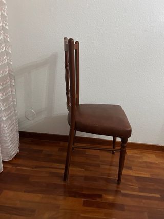 6 Sillas Vintage Madera Marrón