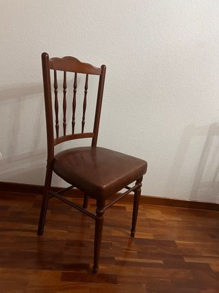 6 Sillas Vintage Madera Marrón