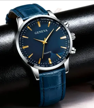 Reloj Geneva Clásico Hombre Azul