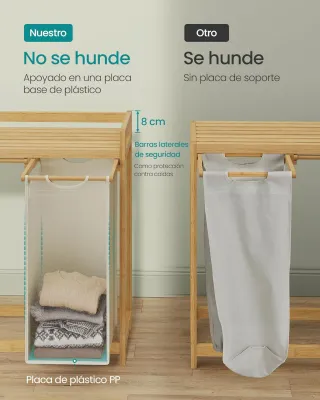 Mueble 2 Cestos Ropa Sucia Bambú