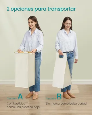 Mueble 2 Cestos Ropa Sucia Bambú