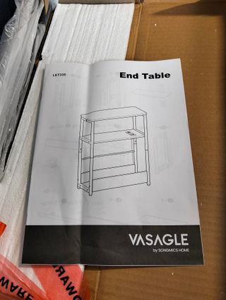 VASAGLE Mesa Auxiliar con Multienchufe, Mesita Estrecha