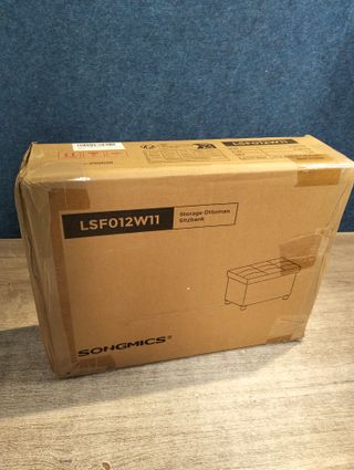 SONGMICS Puff Almacenaje, Baúl de Almacenaje Plegable, 32 x 40 cm