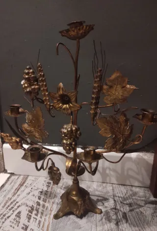 Candelabro Francés Dorado Estilo Iglesia