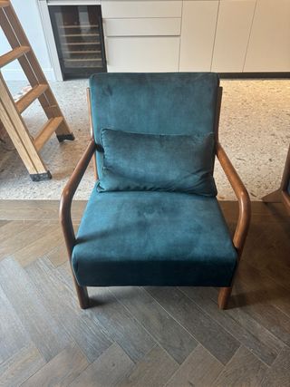 Butacas de tela y madera (2 unidades) - NUEVAS