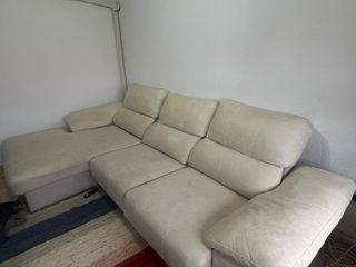 Sofá chaise longue beige 3 plazas (3m) extensible