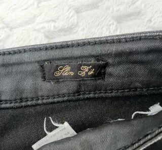 Jeans ZARA Mujer Negro Efecto Piel Talla S