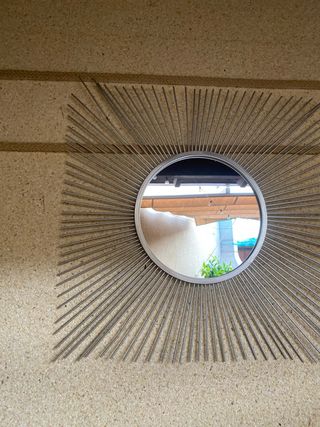 Specchio Decorativo Sole in Metallo e Cristallo