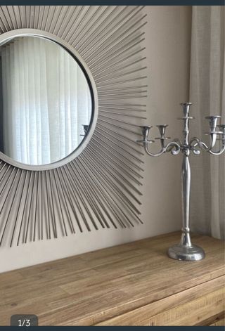 Specchio Decorativo Sole in Metallo e Cristallo