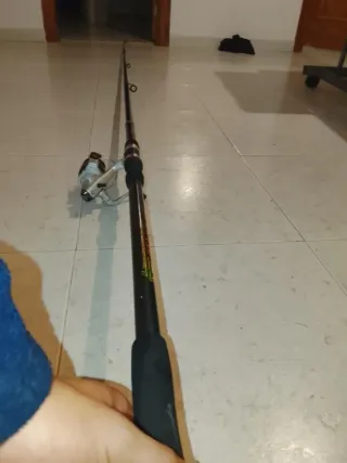 Caña de pescar con carrete