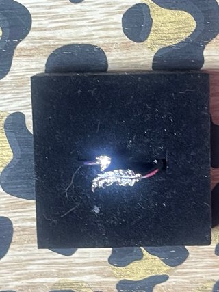 Anillo ajustable pluma circonita rosa plata