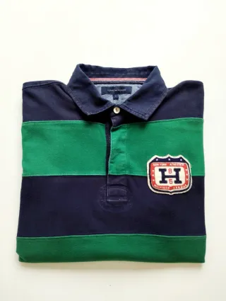 Polo Rugby Tommy Hilfiger Rayas Azul/Verde