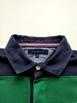 Polo Rugby Tommy Hilfiger Rayas Azul/Verde