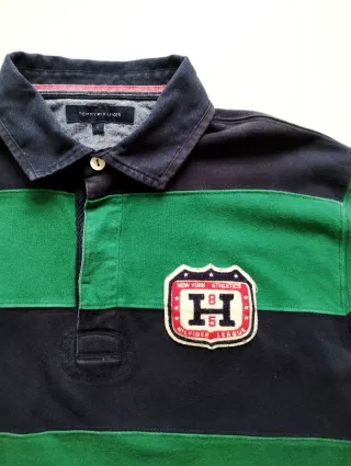 Polo Rugby Tommy Hilfiger Rayas Azul/Verde