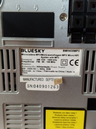 Mini cadena Bluesky CD, Cassette, Radio