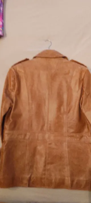 Chaqueta de cuero marrón talla M