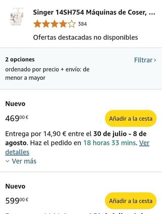 Maquina de coser overlock Singer