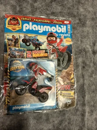 Revista Playmobil con Figura y Moto