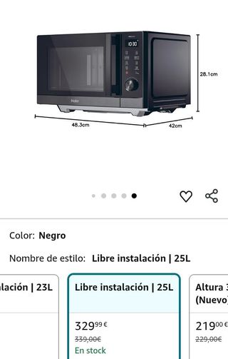 Haier MW5100A Microondas 25L Grill Air Fry Vapor