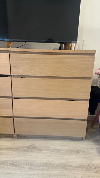 1 Cajonera MALM - Blanco y Marrón