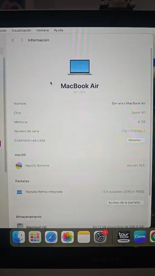 MacBook Air Plata 2020 245 GB