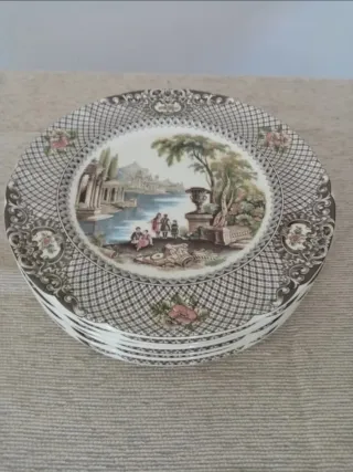 Plato Llano Atenea Cartuja Porcelana