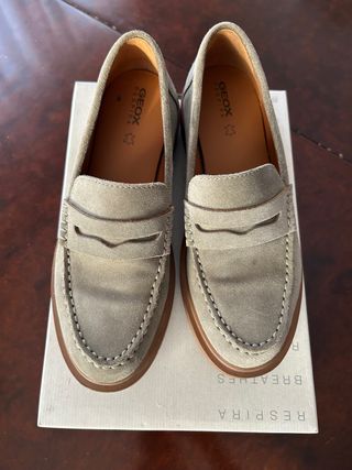 Mocasines Geox Ante Verde Musgo.tacón cómodo.