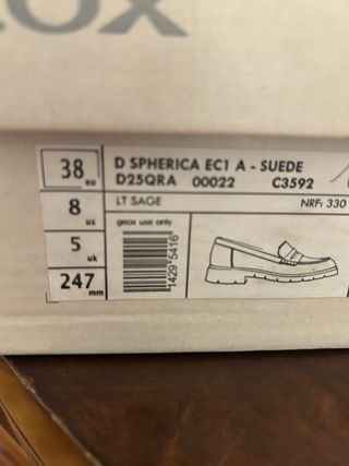 Mocasines Geox Ante Verde Musgo.tacón cómodo.