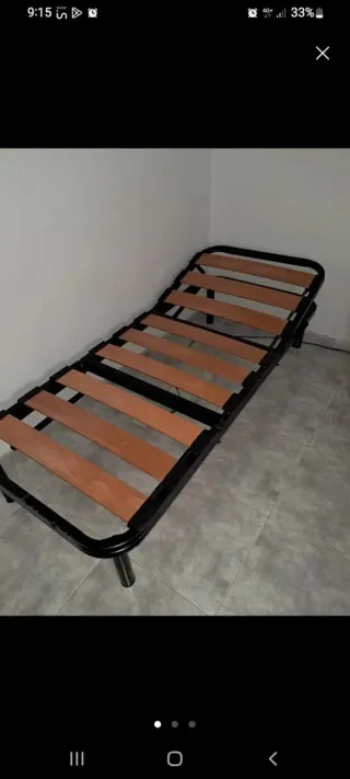 Somier cama individual metálico de las dos partes