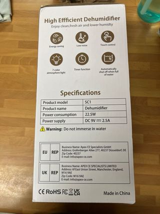 Deshumidificador 1800ml Nuevo