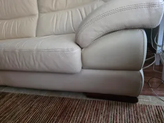 Sofá 3 plazas piel Divatto beige