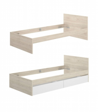 Cama Juvenil Nido con o sin cajones. Natural/Blan