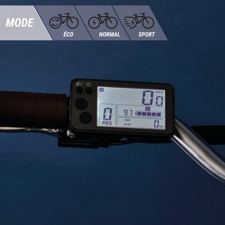 Bicicleta eléctrica urbana cuadro bajo Elops 900 E azul