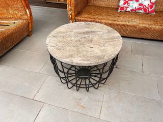 Mesa centro jardín madera y metal