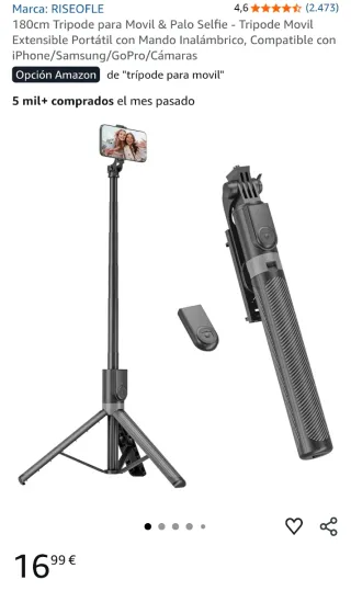 Focos LED y trípode para móvil