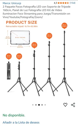 Focos LED y trípode para móvil