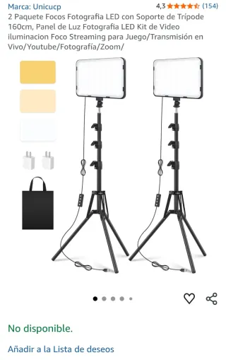 Focos LED y trípode para móvil