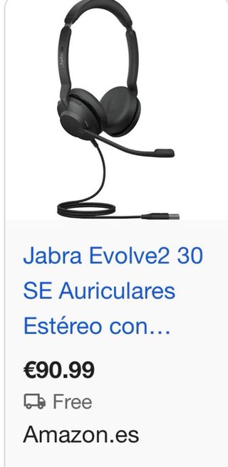 Auriculares Jabra Evolve2 30 SE