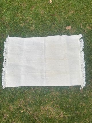 Alfombra Algodón Rota Beige/Blanco