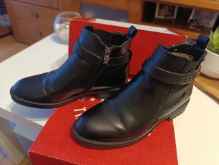 Botines Biker Negro Talla 38 Mujer