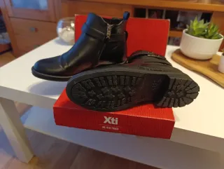 Botines Biker Negro Talla 38 Mujer