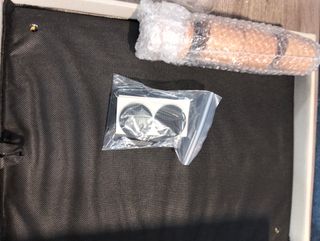 SONGMICS Puff Almacenaje, Baúl de Almacenaje Plegable, 32 x 40 cm, Taburete Reposapiés, Banco con Almacenamiento