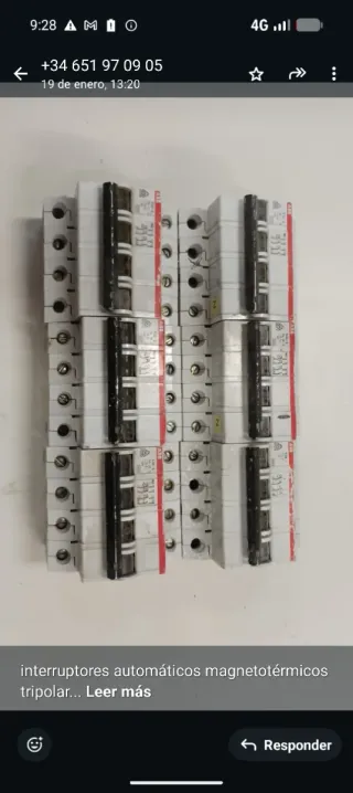 Magnetotérmicos tripolares ABB S63-S 15A