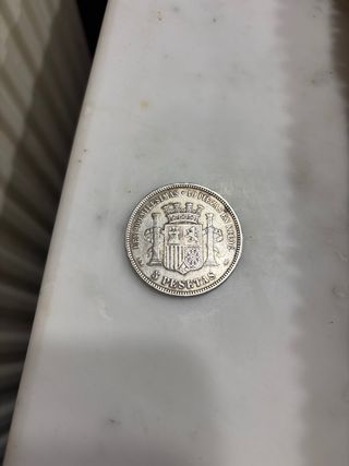 Moneda España 1870 plata .